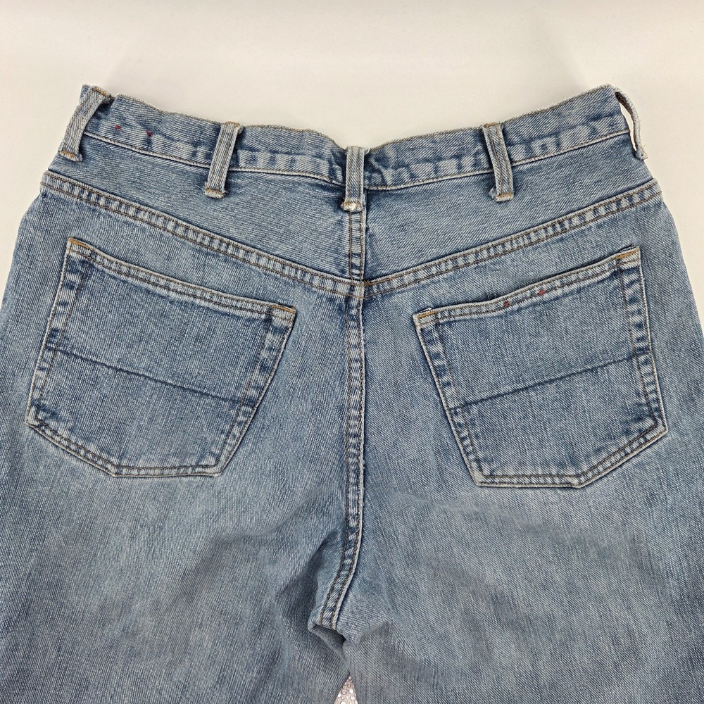 Rue 21 Blue Jeans Mens 32 Waist 34 Length Light Wash Straight Leg Distressed Mid - Picture 4 of 8
